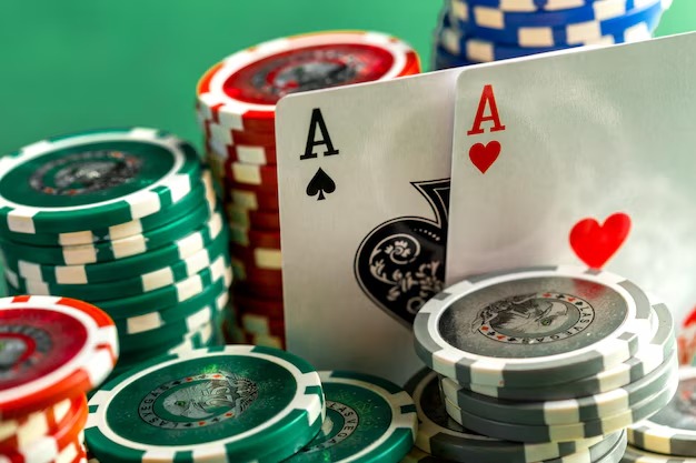 Live baccarat table with dealer and cards